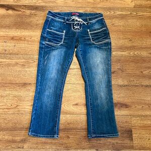 Low Rise Cropped Jeans Capris Bongo Y2k